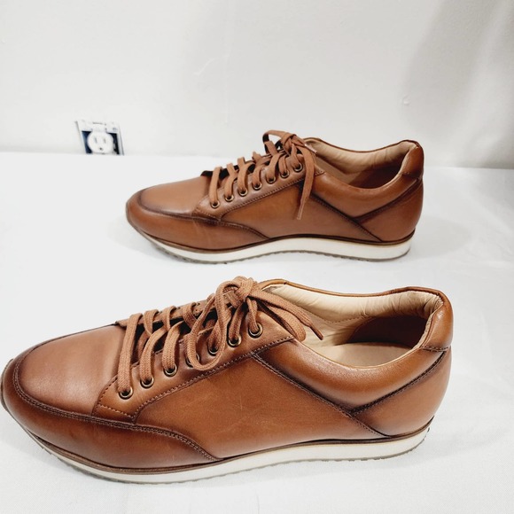 Anthony Veer Barack Court Calfskin Leather Lace-up Sneaker in Tan Men's Size 13D - Picture 7 of 16